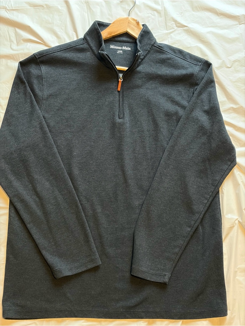 Mizzen+Main Men's Charcoal Quarter-Zip Pullover - Picture 9 of 9